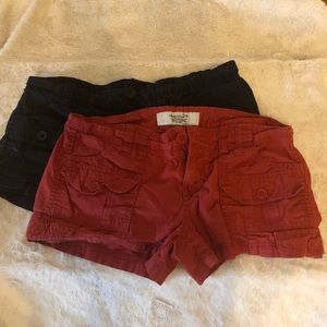 🎉 TWO PAIRS OF AMERICAN RAG SHORTS RED AND BLACK